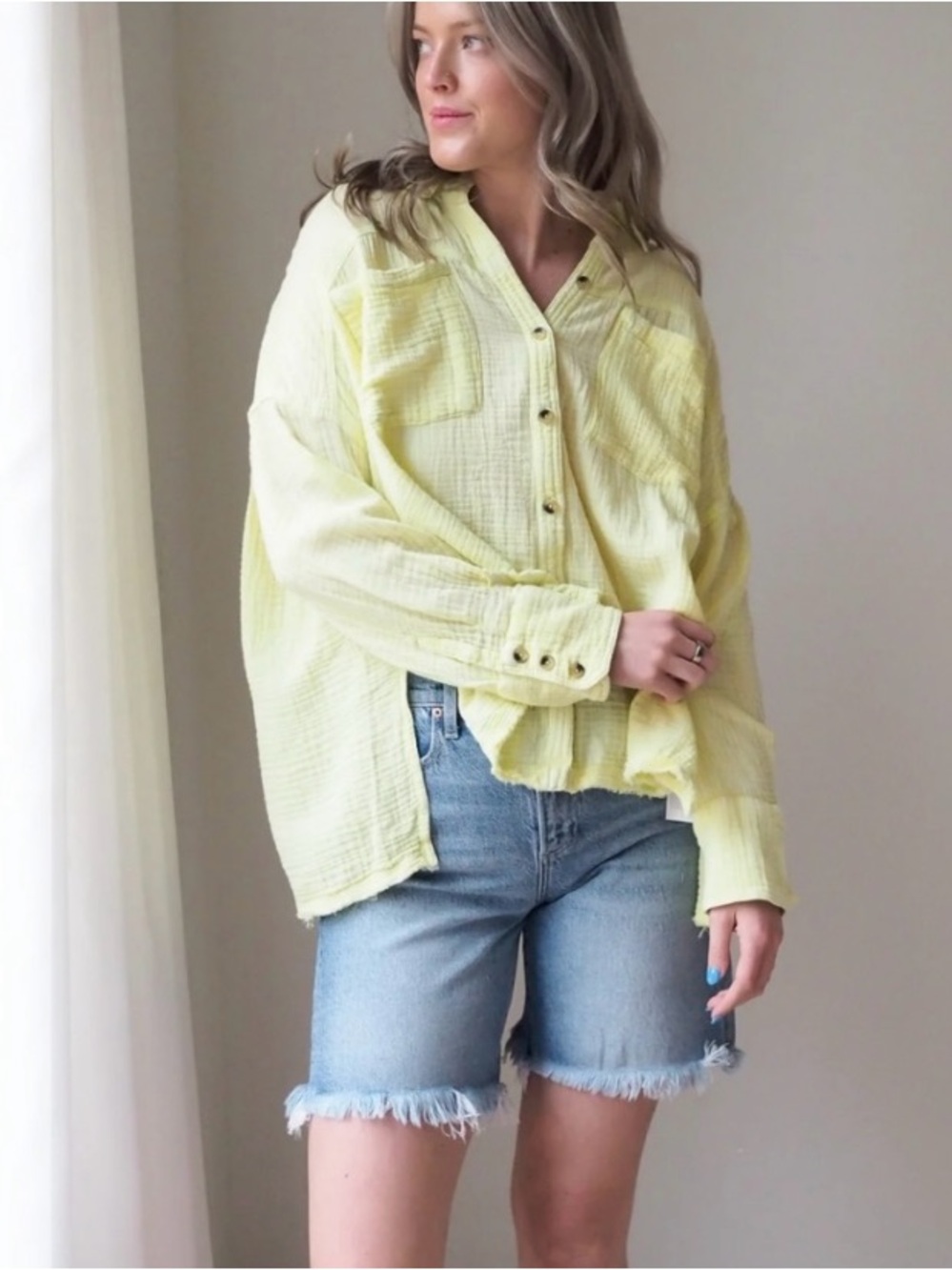 Free People Early Bloomer Lime Top — Size S